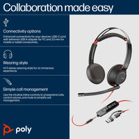 HP POLY 5220 Stereo USB-A Wired Black Headset - Image 3