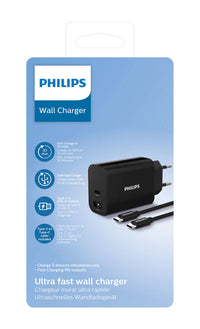 Philips 30W Fast Charger + C Cable