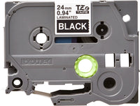 Brother 24mm White on Black Laminated tape