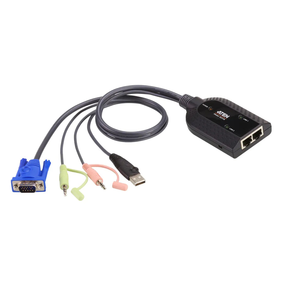 Aten KA7178 USB VGA KVM Adapter with Dual Audio for Cat5 KVM Switches