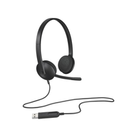 Logitech H340 USB Wired Headset Stereo Noise-Canceling Mic Plug-and-Play 1.8m Cable Graphite