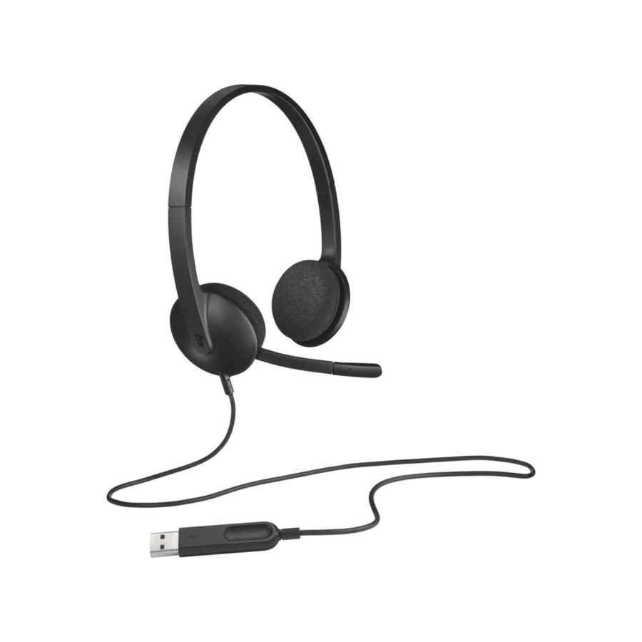 Logitech H340 USB Wired Headset Stereo Noise-Canceling Mic Plug-and-Play 1.8m Cable Graphite