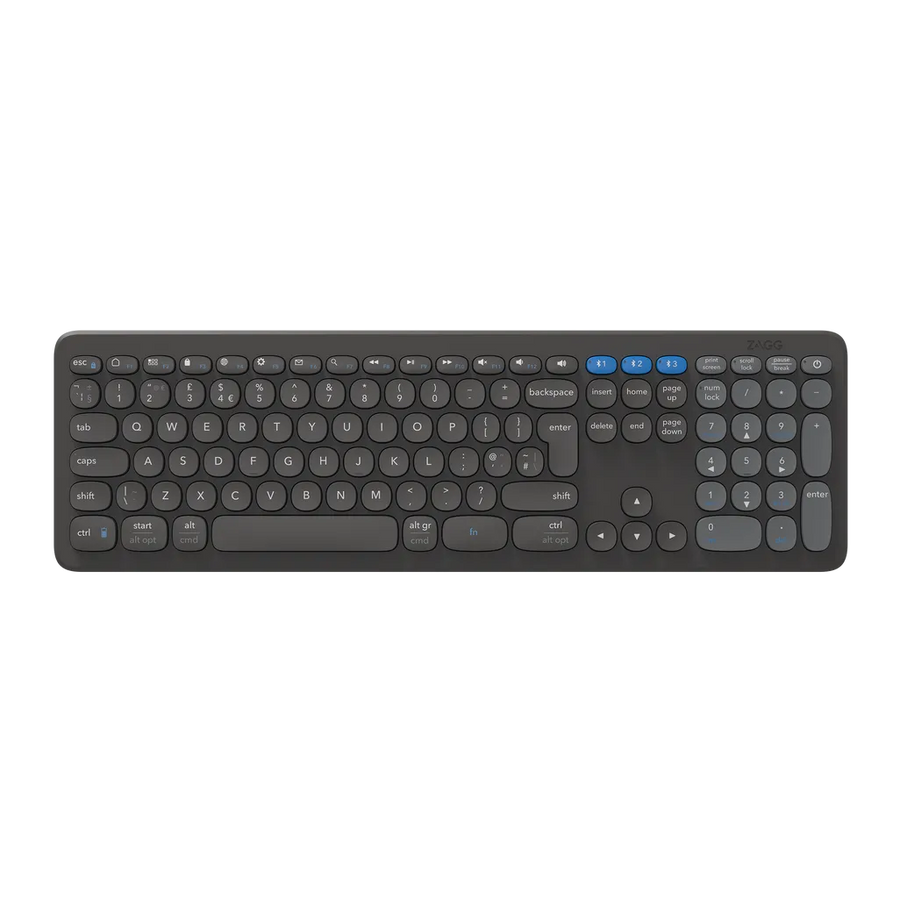 ZAGG Pro Keyboard 17 Full-Size 108-Key Wireless Bluetooth Multi-Device Keyboard Black