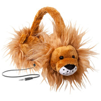Emerge Animalz Furry Retractable Volume Limiting Over-the-Ear Headphones - Lion
