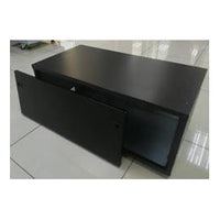 Black solar battery box on adjustable feet