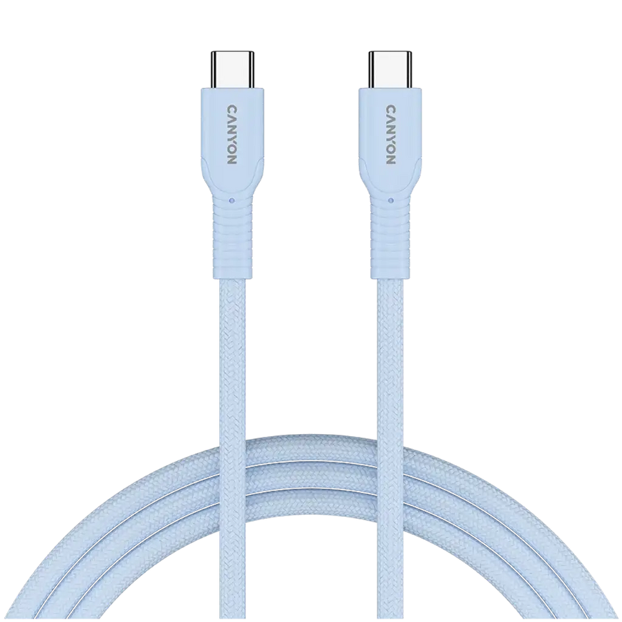 CANYON cable OnWire 60CL C-C 60W COLOR Braided 1m Light Blue