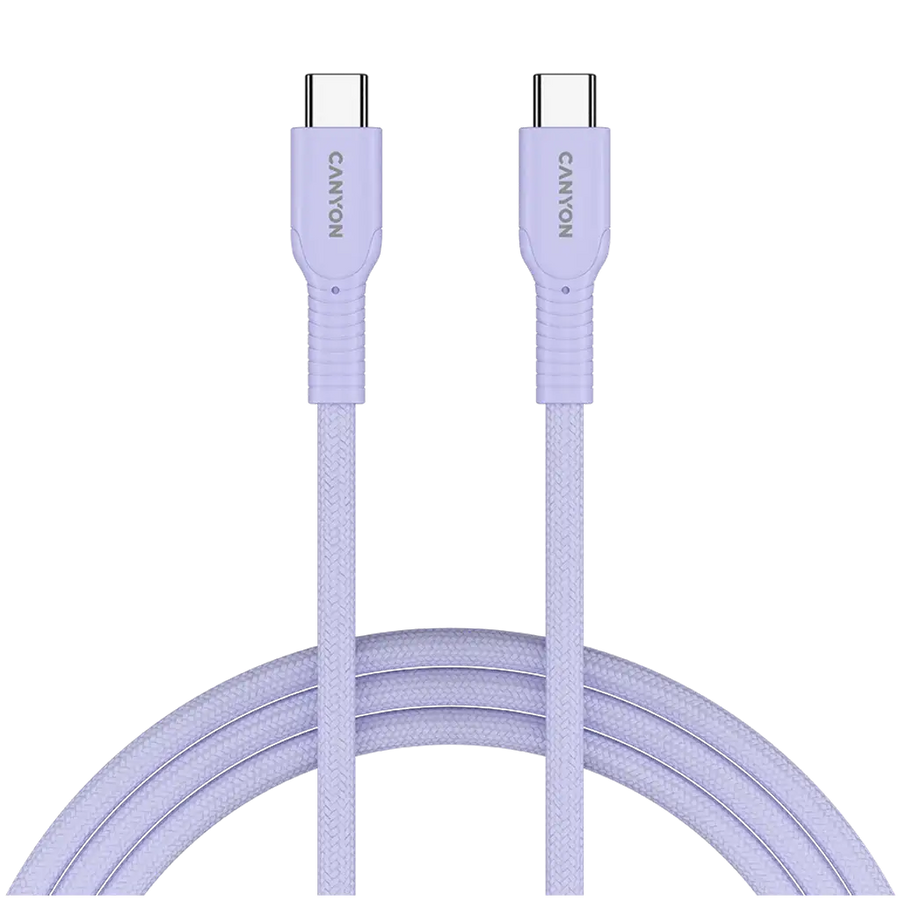 CANYON cable OnWire 60CL C-C 60W COLOR Braided 1m Purple