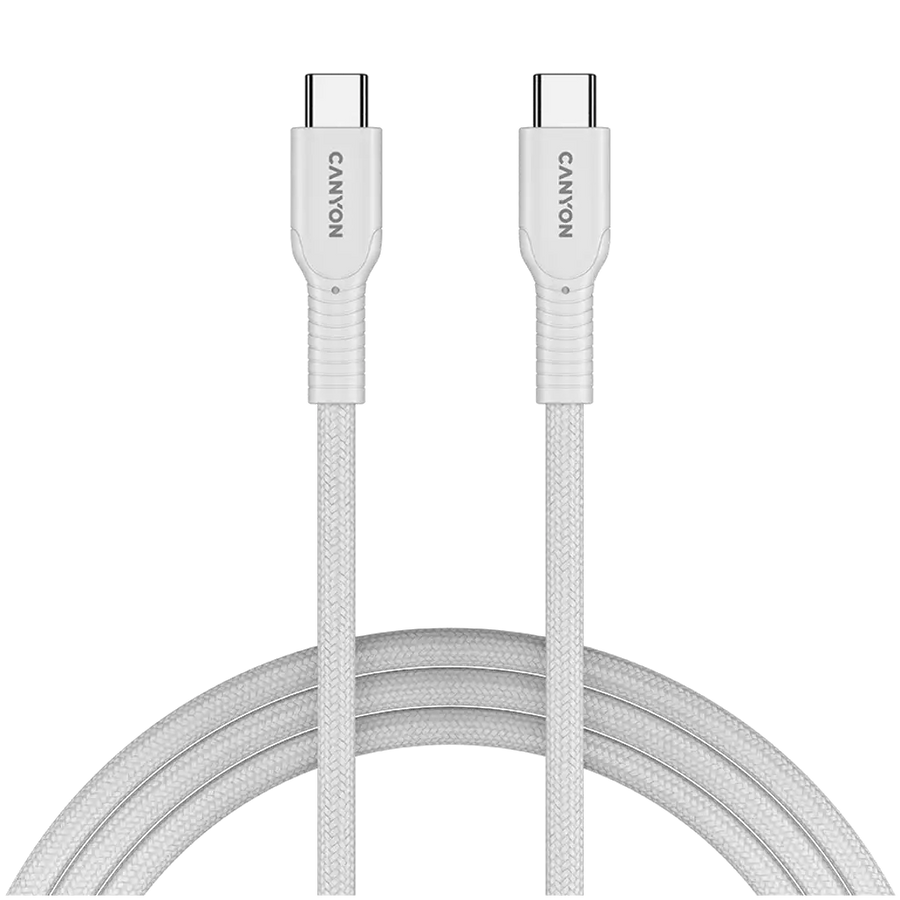 CANYON cable OnWire 60CL C-C 60W COLOR Braided 1m White