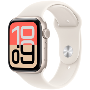 Apple Watch SE 3 GPS + Cellular 44mm Starlight Aluminium Case with Starlight Sport Band - M/L