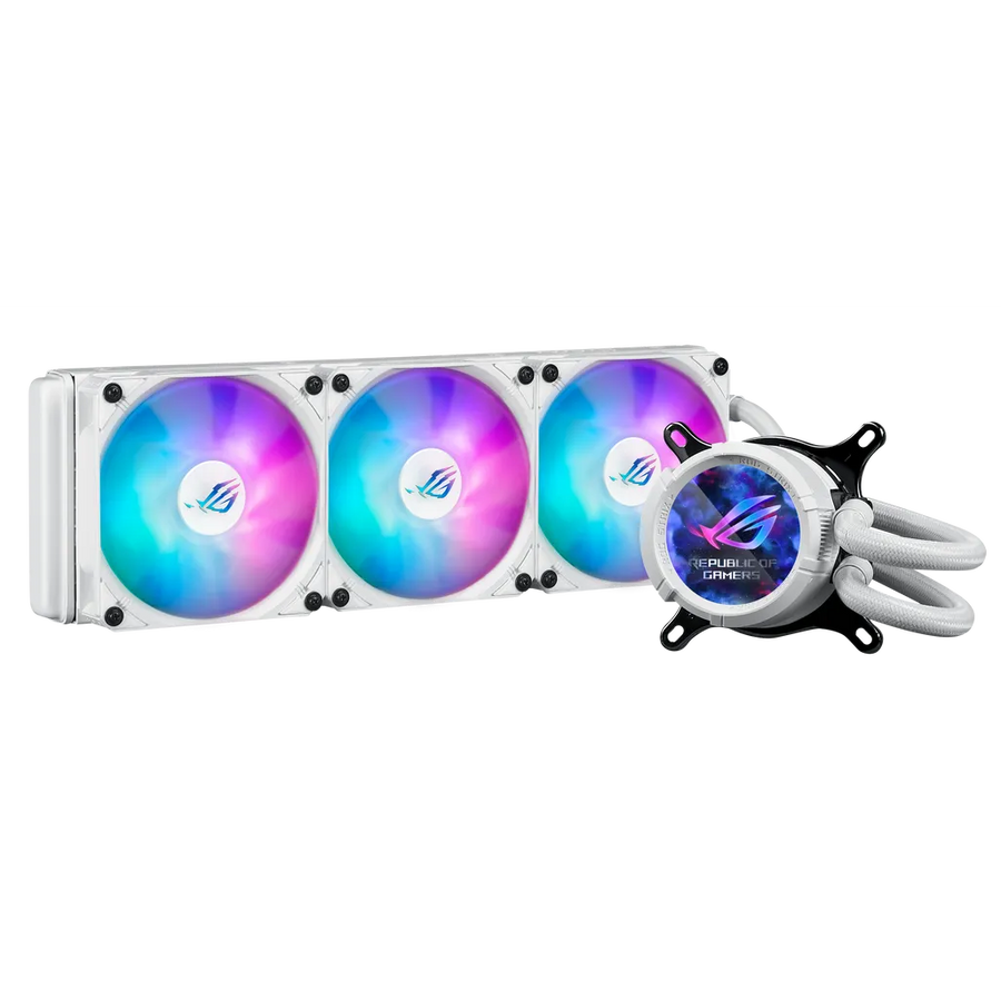 ASUS ROG Strix LC III 360 ARGB LCD White 360mm AIO Liquid CPU Cooler LCD Display 3x120mm Fans AM5 LGA1851