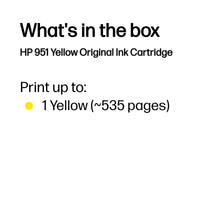 HP 951 Yellow Original Ink Cartridge ~535 pgs - Image 3