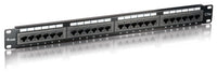 Equip Panel, CAT5E UTP 24-PORT, 1U Black
