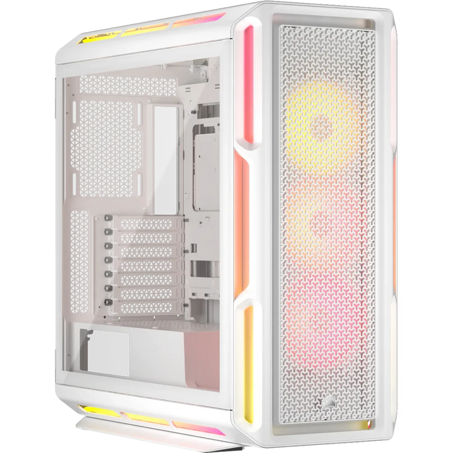 Corsair iCUE LINK 5000T LX RGB Midi Tower ATX PC Case White 3x LX120 Fans Aurora RGB Light Strips