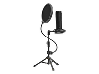 LORGAR Voicer 721, Gaming Microphone, Black, USB condenser microphone with tripod stand