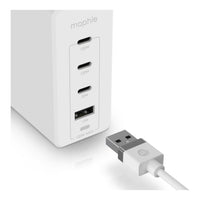 mophie-Wall Adapter-USB-C-PD-HUB-120W-GAN-White-EU(3xUSBC + 1xUSBA)