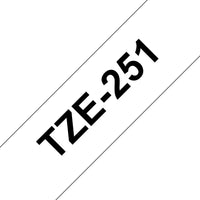 Brother 24mm Black on White Laminated tape
