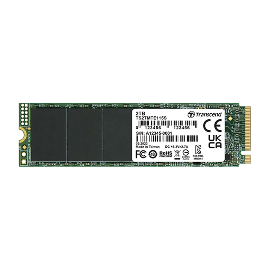 Transcend 115S 2TB M.2 2280 NVMe PCIe 3.0 SSD 3200/1900 MB/s 3D NAND