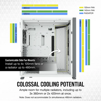 Corsair 7000D AIRFLOW Full Tower ATX PC Case with Tempered Glass (White) - Image 4