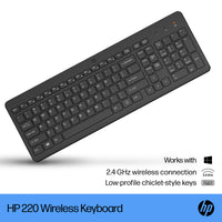 HP 220 USB-A Wireless Keyboard - Black