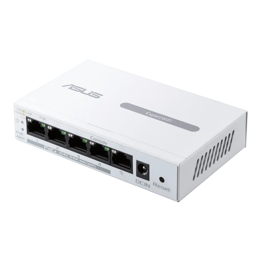 ASUS ExpertWiFi EBP15 5-Port GbE Smart Managed PoE+ Switch White