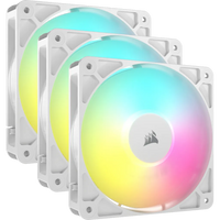 Corsair RS120 ARGB 120mm PWM Case Fan 3-Pack 420-2100 RPM 72.8 CFM (White)