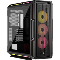 Corsair iCUE Link 5000T LX RGB Mid-Tower ATX PC Case Black 3x LX120 RGB Fans Aurora Light Strips