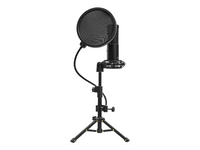 LORGAR Voicer 721, Gaming Microphone, Black, USB condenser microphone with tripod stand