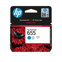 HP 655 Cyan Original Ink Advantage Cartridge ~600 pgs