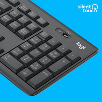Logitech MK295 Silent Wireless Keyboard and Mouse Combo Full-Size USB (Graphite) - Image 4