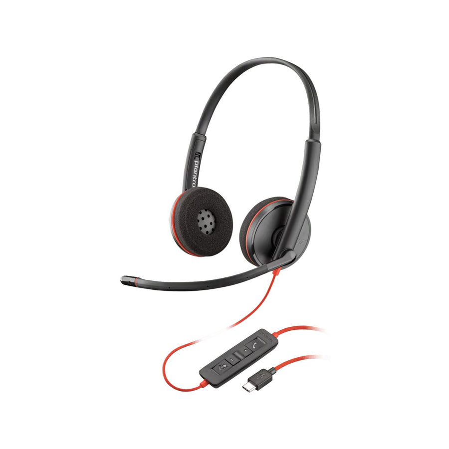 HP Poly Blackwire C3220 Binaural USB-C Wired Headset with Travel Case