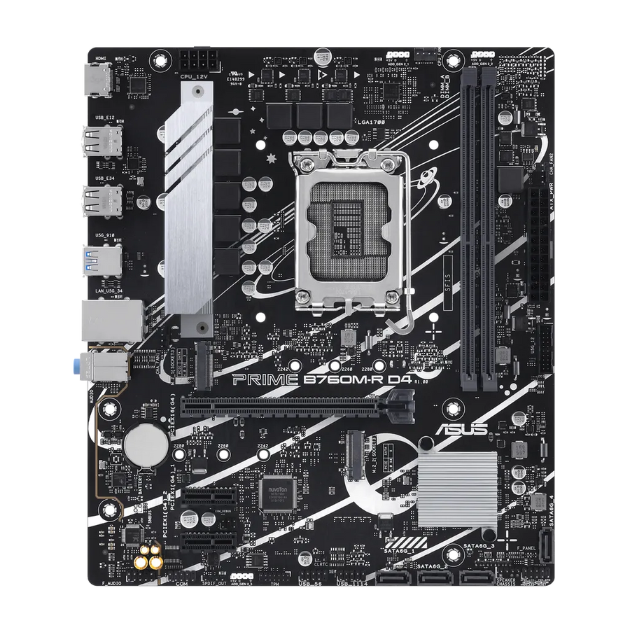 ASUS PRIME B760M-R D4 Micro-ATX Motherboard LGA1700 DDR4 2x M.2 2.5G LAN HDMI