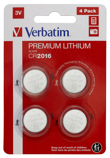 Verbatim Lithium Battery CR2016 3V 4 Pack