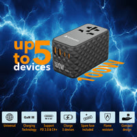Verbatim Gan Iii Universal Travel Adapter UTA-06 With 2 X USB-C Pd 100W & Qc 4+ / 2 X USB
