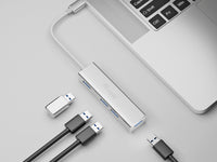 Equip Hub, USB-C - 4-PORT USB 3 Aluminum