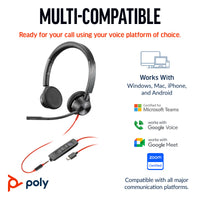 HP Poly BW 3325 USB-C HS +3.5mmP +USB-C/A