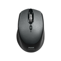 Port Sedona Silent Wireless Mouse 2.4GHz 1600 DPI Ambidextrous USB-A USB-C 20m Range Black