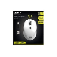 Port Sedona Silent Wireless Mouse 2.4GHz 1600 DPI Ambidextrous USB-A USB-C 20m Range Black - Image 5