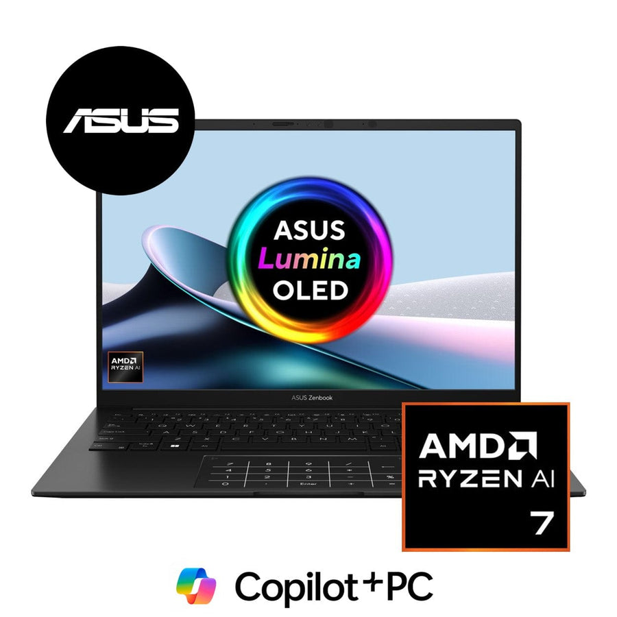 ASUS Zenbook 14 OLED 14-Inch WUXGA Copilot+ Laptop AMD Ryzen AI 7 350 16GB 1TB Win 11 Home (Black)