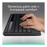 Logitech MK345 Wireless Full-Size Keyboard and Mouse Combo with Wrist Rest (Black) - Image 4