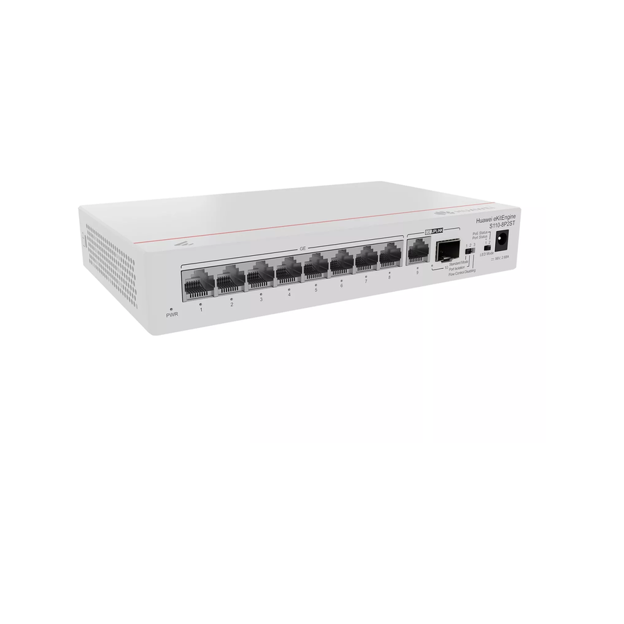 Huawei CloudEngine S110-8P2ST 8-Port Gigabit PoE+ 124W Managed Switch 1x SFP 1x GE Uplink