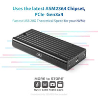 Vantec M.2 NVMe PCIe SSD Enclosure USB-C Aluminium Black - Image 5
