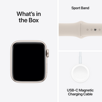 Apple Watch SE GPS - 44mm Starlight Aluminium Case with Starlight Sport Band - M/L