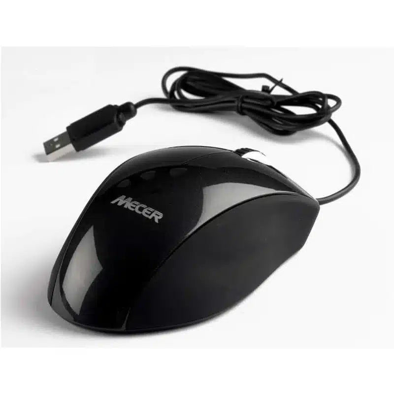 MECER Black USB Optical Wheel Mouse 1000 DPI