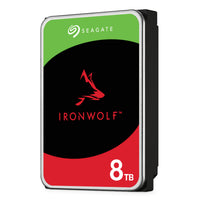 Seagate Ironwolf ST8000VN002 8TB 3.5'' HDD NAS Drives; SATA 6GB/s Interface; 1-8 Bays Supported; MUT: 180TB/Year; RV: Yes; Dual
