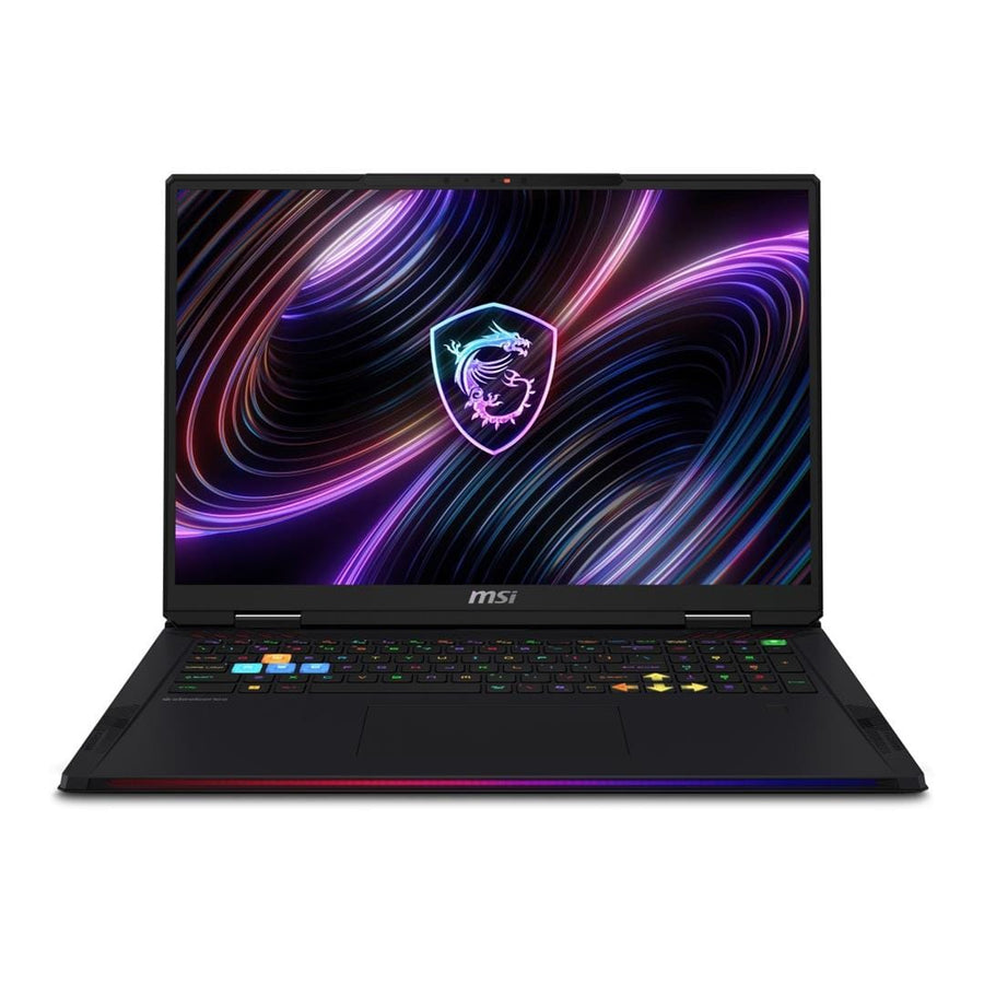 MSI | RAIDER 18 MAX HX A2WJ-1066ZA | INTEL CORE ULTRA 9 290HX | DDR5 6400MHz 64GB (2x 32GB) | 2TB NVME PCIE SSD | RTX 5090 GDDR7 24GB | 18" 16:10 UHD+ (3840x2400), MINILED, 120Hz | WINDOWS 11 HOME | NO BAG INCLUDED | CORE BLACK | 2 YEAR WARRANTY
