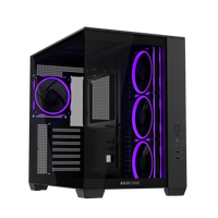 ASUS A32 Plus ATX Mid Tower PC Case Black Tempered Glass 4 ARGB Fans 420mm GPU 360mm Radiator Dual Chamber