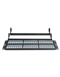 Acconet 48 Port RJ45 Patch Panel, 2U , Black