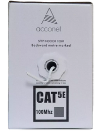Acconet CAT5e Indoor Ethernet Cable 100m White Solid Copper STP Pull Box | CAT5-100-SC-STP - Image 2