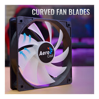AeroCool Frost 12 120mm Fixed RGB Case Fan Molex 3-Pin Connector 8 LED Curved Blades 1000 RPM - Image 4