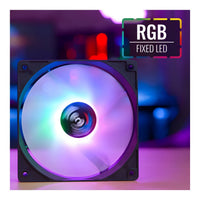 AeroCool Frost 12 120mm Fixed RGB Case Fan Molex 3-Pin Connector 8 LED Curved Blades 1000 RPM - Image 2